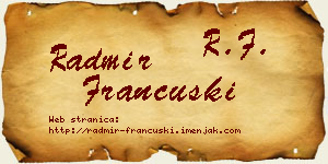 Radmir Francuski vizit kartica